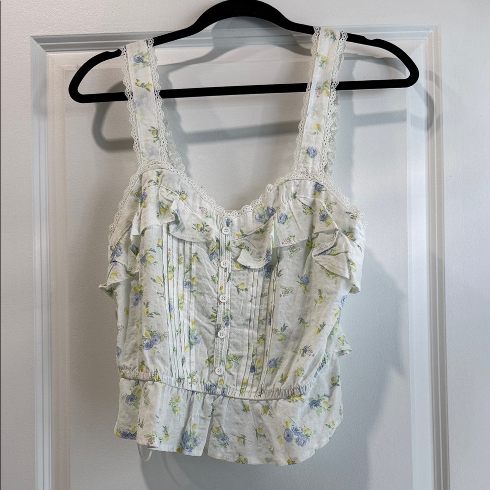 Floral Ruffle Lace Women's Blouse